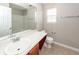 Bathroom featuring a sink, toilet, and shower/tub combo at 3529 Galaxy Rd, Ladson, SC 29456