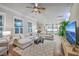 Spacious living room featuring hardwood floors, plush seating, and open floor plan at 406 Summers Dr, Summerville, SC 29485