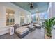 Inviting sunroom with comfortable seating, serene water views, and a light blue ceiling at 406 Summers Dr, Summerville, SC 29485