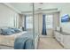 Comfortable main bedroom with a plush bed, dresser, and a view of the outdoors at 637 Hilchot Dr, Summerville, SC 29486