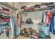 Organized walk-in closet with ample shelving and hanging space for clothes and accessories at 637 Hilchot Dr, Summerville, SC 29486