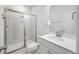 Bright, modern bathroom featuring a glass enclosed shower and vanity at 861 Recess Point Dr, Moncks Corner, SC 29461