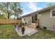 Cozy backyard patio with seating and a grill, perfect for outdoor entertaining near sliding door at 109 Sawmill Dr, Summerville, SC 29483