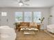 Well-lit living room featuring a comfortable sofa, contemporary decor, and a view of the front yard at 1133 Mount Batten Dr, Hanahan, SC 29410