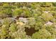 Stunning aerial view of a charming home surrounded by lush greenery and a tranquil pond at 1330 Sea Elder Dr # C, Kiawah Island, SC 29455