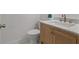 Elegant powder room features a modern vanity, marble countertop, and stylish fixtures, a convenient addition for guests at 1330 Sea Elder Dr # C, Kiawah Island, SC 29455