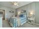 Cozy bedroom featuring neutral decor, a ceiling fan, and stylish furniture for relaxation and comfort at 145 Billowing Sails St, Summerville, SC 29486