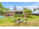 Backyard featuring a fire pit, landscaping, seating, a well-manicured lawn, and a screened-in porch at 1515 Wakendaw Rd, Mount Pleasant, SC 29464