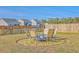 Cozy fire pit area with comfortable seating in a well-maintained backyard at 159 Lucky Day Dr, Summerville, SC 29486