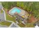 Aerial view of the community pool and amenity center surrounded by trees at 178 Buchanan Cir, Goose Creek, SC 29445
