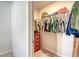 This organized closet features built-in shelving and hanging space at 185 Red Bluff St, Summerville, SC 29483