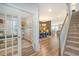 Inviting foyer showcasing hardwood floors and an open floor plan to the dining area at 185 Red Bluff St, Summerville, SC 29483