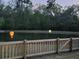 Scenic pond view with decorative balloon lanterns, adding a touch of charm to the outdoor space at 201 Island Green Rd, Goose Creek, SC 29445