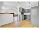 Open-concept kitchen with stainless steel appliances and a view of the living room at 213 Braly Dr, Summerville, SC 29485