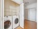 Laundry room with a new washer and dryer and wire shelving at 2244 Ashley Crossing Dr # 1232, Charleston, SC 29414
