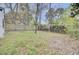 View of the backyard featuring a long wooden fence with lawn and trees at 2916 Louise Dr, North Charleston, SC 29405