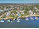 Majestic aerial shot captures waterfront homes with docks on a river, close to a bridge at 3552 Old Ferry Rd, Johns Island, SC 29455