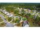 Overhead view of a charming neighborhood featuring houses with private pools and landscaped yards at 4029 Cascades Thrust, Summerville, SC 29483