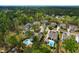An aerial view of homes in a suburban community. Many homes feature private pools and mature landscaping at 4029 Cascades Thrust, Summerville, SC 29483