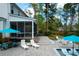 Inviting outdoor pool area featuring patio, lounge chairs, and screened-in porch for relaxation and enjoyment at 4029 Cascades Thrust, Summerville, SC 29483