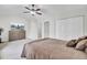 Cozy bedroom with vaulted ceilings, a ceiling fan, and lots of storage at 4512 Great Oak Dr, North Charleston, SC 29418