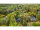 Aerial view of the .84 acre lot with main house and cottage at 516 Central Ave, Summerville, SC 29483