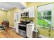 Kitchen features modern appliances, white cabinets, and an open view to the outdoors at 516 Central Ave, Summerville, SC 29483