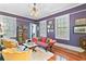 Comfortable living room with hardwood floors, stylish furnishings, large windows, and inviting atmosphere at 516 Central Ave, Summerville, SC 29483