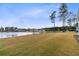 Beautiful backyard with lake views, mature trees, and lush green space perfect for recreation at 552 Marsh Cv Cir, Summerville, SC 29486