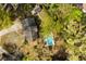 An aerial view of a home featuring a pool, backyard, and many trees at 639 Bridlewood Ln, Mount Pleasant, SC 29464