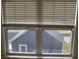 View from window of fenced back yard and exterior of home, showing roof line and siding at 102 Dandelion St, Summerville, SC 29483