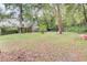 Lush backyard showcasing large trees, green lawn, swing set, and lots of space for outdoor enjoyment at 103 Arbor Rd, Summerville, SC 29485