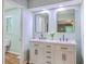 Bathroom showcasing double vanity with marble countertop and modern fixtures at 104 Huckleberry Ln, Summerville, SC 29485