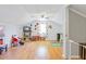 Bonus room with a vaulted ceiling, hardwood floors, a TV, toys and an abundance of storage space at 1342 Dennis Blvd, Moncks Corner, SC 29461
