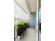 Open-air balcony with fern planters and a view of the community's surrounding buildings at 135 Pier View # 305, Charleston, SC 29492