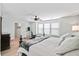 Bright main bedroom with a ceiling fan and view to the television room at 1529 Fishbone Dr, Johns Island, SC 29455