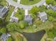 Aerial view of a home with pond and circular street in a residential community at 1537 Sweet Myrtle Cir, Mount Pleasant, SC 29466