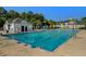 Community lap pool with lane markers, lifeguard stand, and colorful pennants above at 1537 Sweet Myrtle Cir, Mount Pleasant, SC 29466