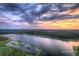 Breathtaking aerial view of the lake at sunset, bordered by dense, green forest at 154 Calm Water Way, Summerville, SC 29486