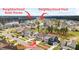 An aerial view showcases the beautiful neighborhood, pool, boat house, and the community around 154 Calm Water Way at 154 Calm Water Way, Summerville, SC 29486