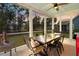 Inviting screened porch with an outdoor dining set and views of the lush backyard at 154 Calm Water Way, Summerville, SC 29486