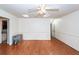Another view of empty bedroom with laminate floors, ceiling fan, and skylights at 1561 Montclair St, Charleston, SC 29407