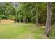 Large grassy backyard with mature trees and a wooden fence, offering privacy and space at 187 Pecan Dr, Summerville, SC 29483
