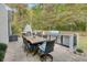 Enjoy outdoor dining with a built-in grill, stone fireplace, and seating for eight at 1996 Wild Indigo Way, Hanahan, SC 29410