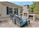 Outdoor fireplace on the patio with comfortable seating offers a cozy space for relaxation at 1996 Wild Indigo Way, Hanahan, SC 29410