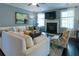 Cozy living room with fireplace, plush white sofa, and neutral decor at 2160 Pentland Dr, Charleston, SC 29412