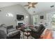 Comfortable living room with fireplace, high ceilings and hardwood floors at 225 Hanahan Plantation Cir, Hanahan, SC 29410