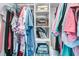 Organized closet with shelves and hanging clothes at 234 Two Hitch Rd, Goose Creek, SC 29445