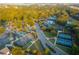 Aerial view of tennis courts, a pool, a parking lot, and streets lined with trees in a lush green neighborhood at 301 Hidden Bottom Ln, Daniel Island, SC 29492