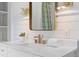 Bathroom featuring granite counters, modern sink and wall sconces at 301 Hidden Bottom Ln, Daniel Island, SC 29492
